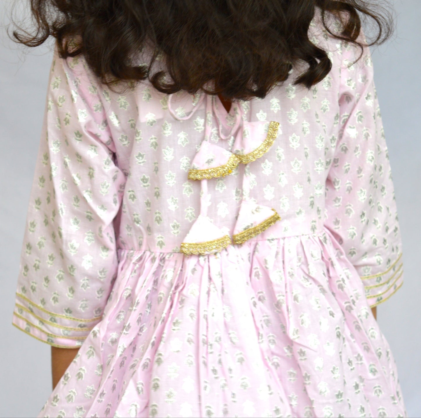 Lilac Foil Print Sharara Set