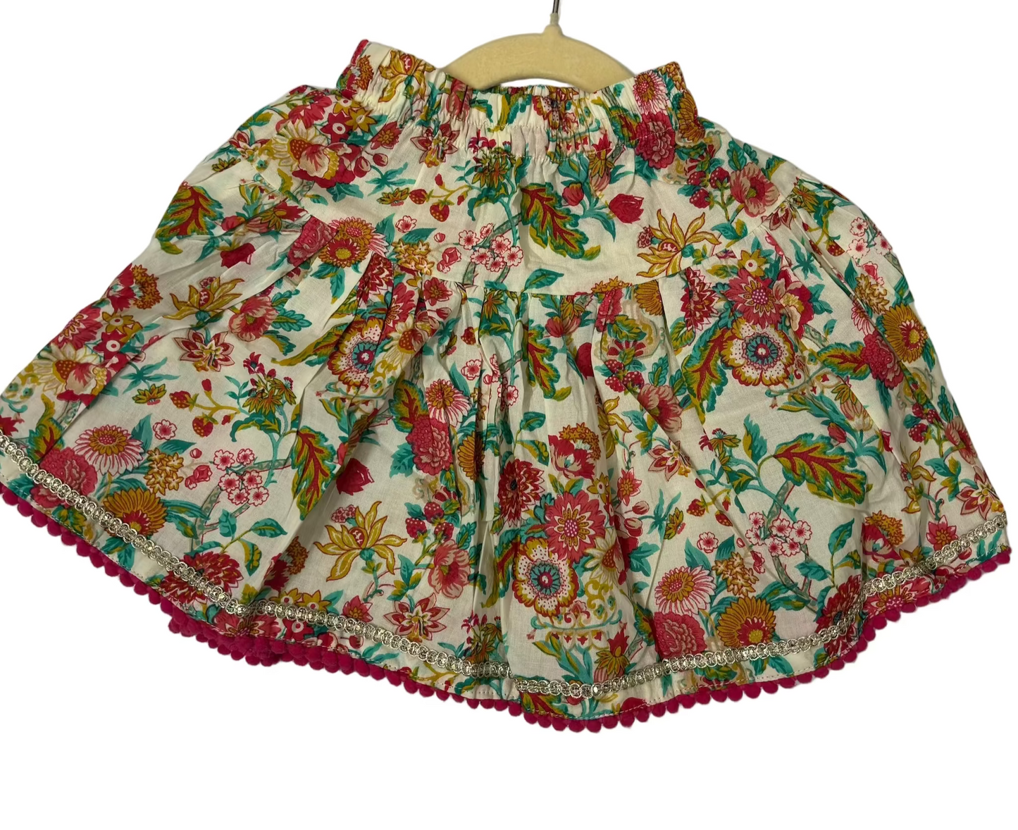 White bloom baby's skirt set