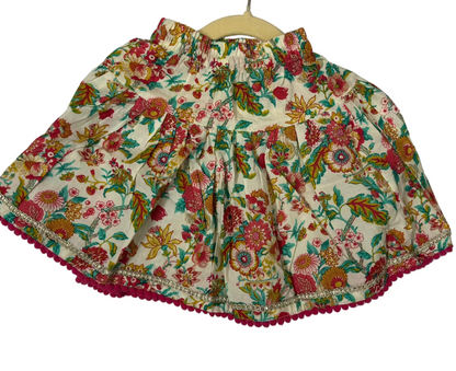 White bloom baby's skirt set