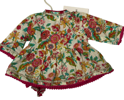 White bloom baby's skirt set