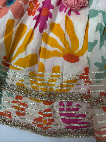 Multicolor Floral Print Sharara Set