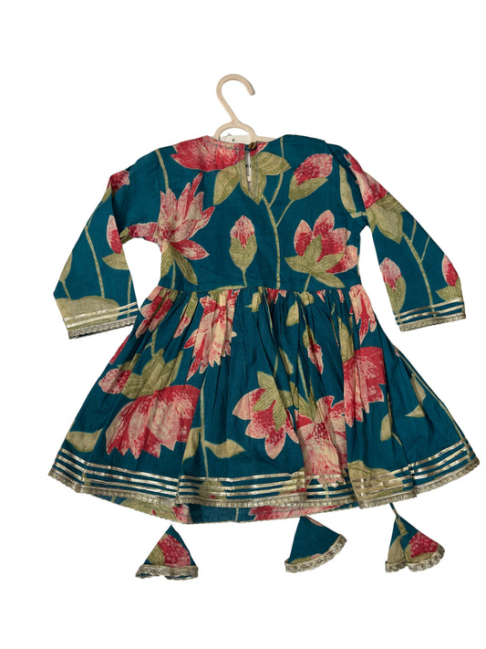 Floral dress sharara set for girls